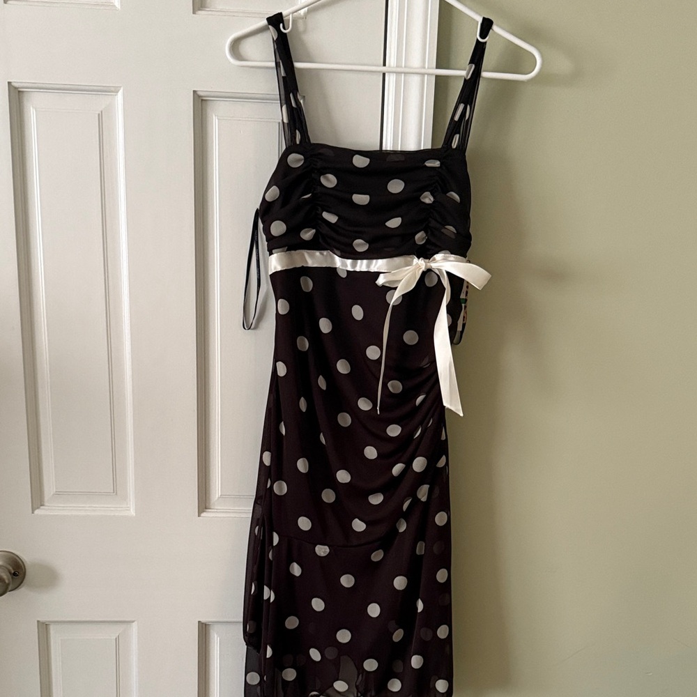 Polka Dot brown and cream  Dress
